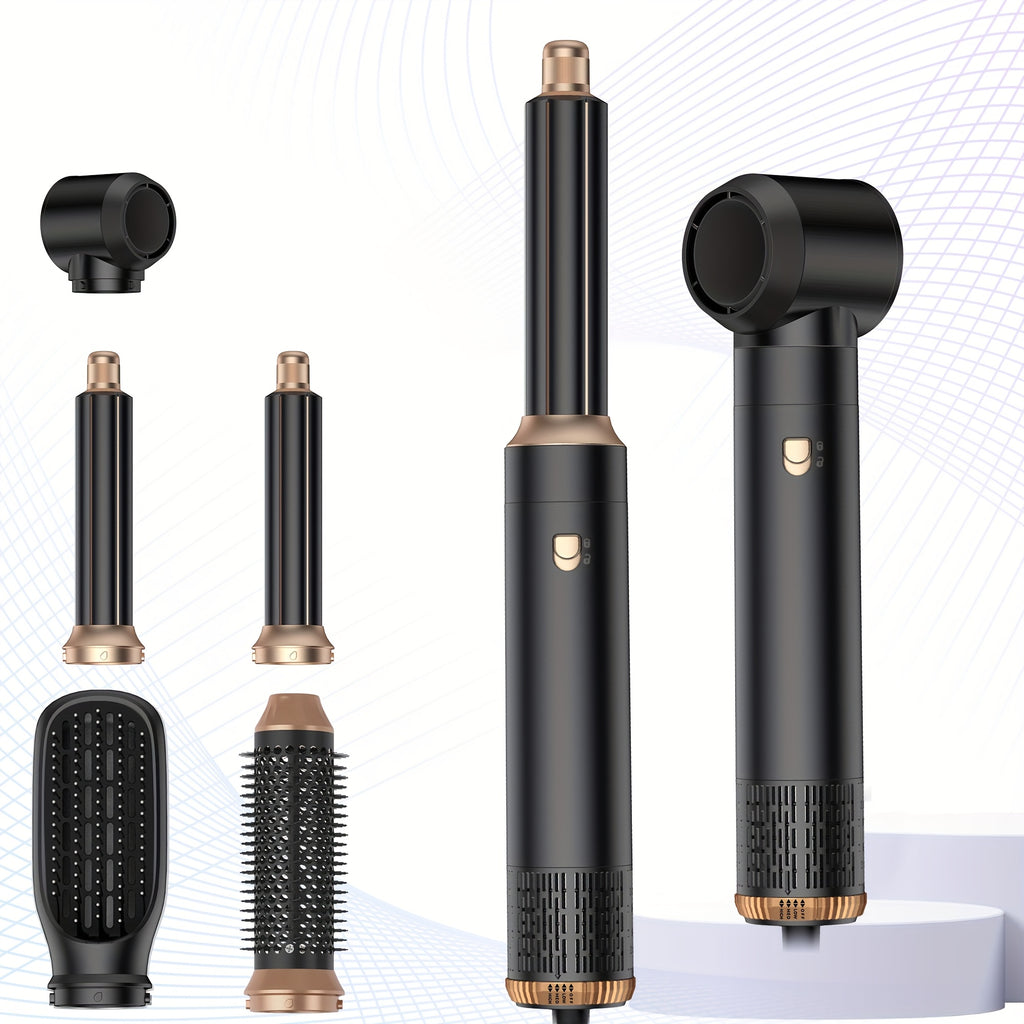 5-in-1 Hair Styler Dryer Brush - 60,000 RPM Ionic Technology, Auto-Reverse Curling