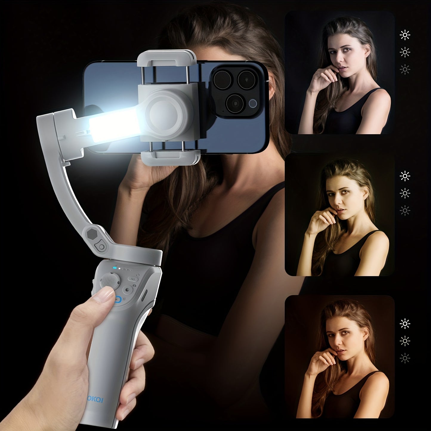 New three-axis PTZ stabilizer Intelligent anti-shake face recognition