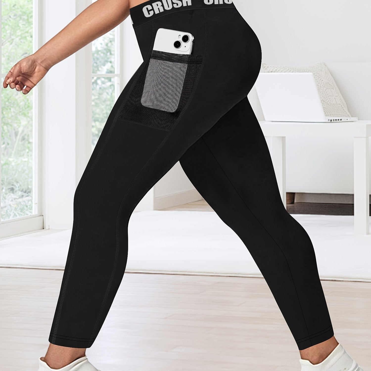 Plus Size Letters And Wide Elastic Bands Leggings