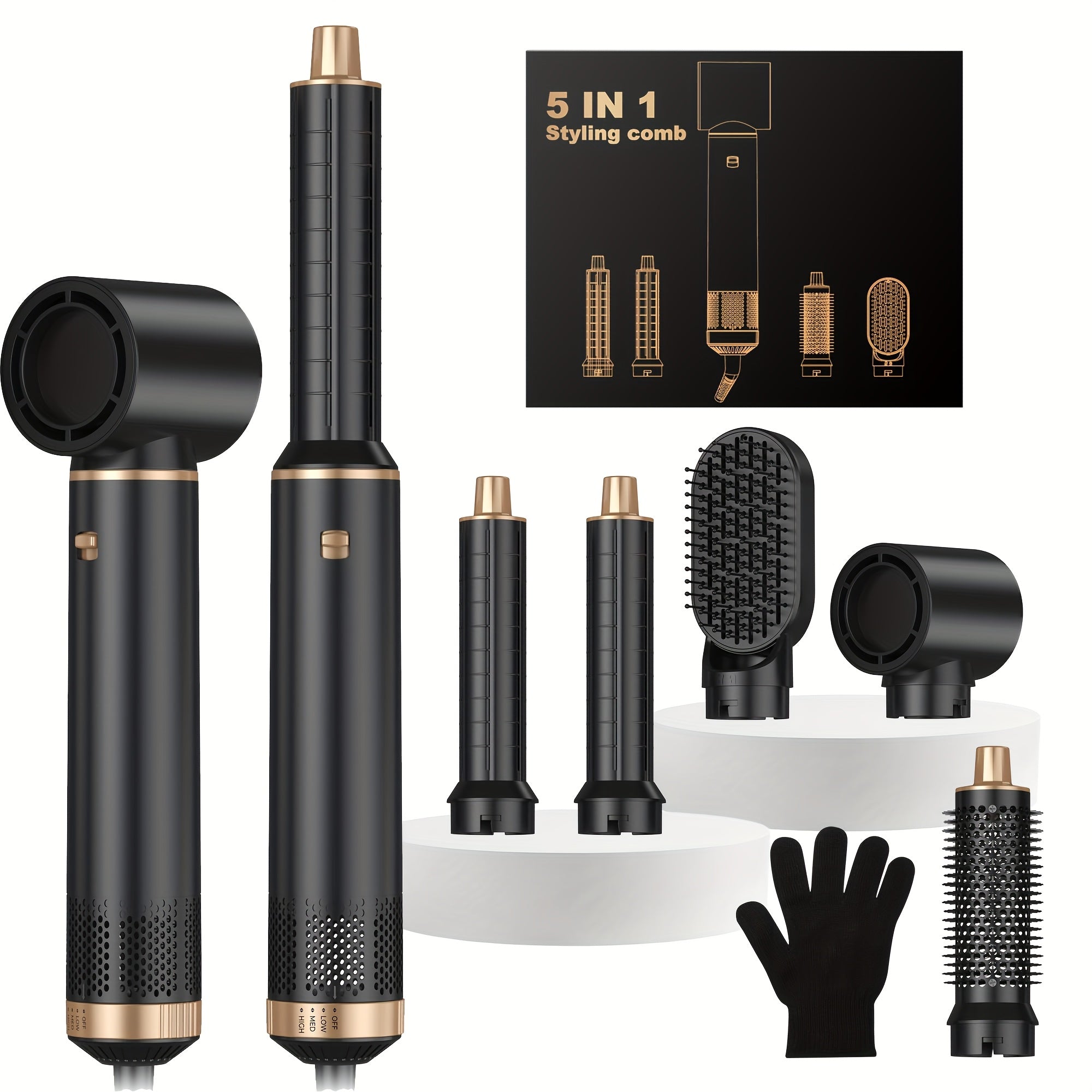 Blow Dryer Brush 12.7cm Hair Dryer Automatic Curling Wand Hair Straightener