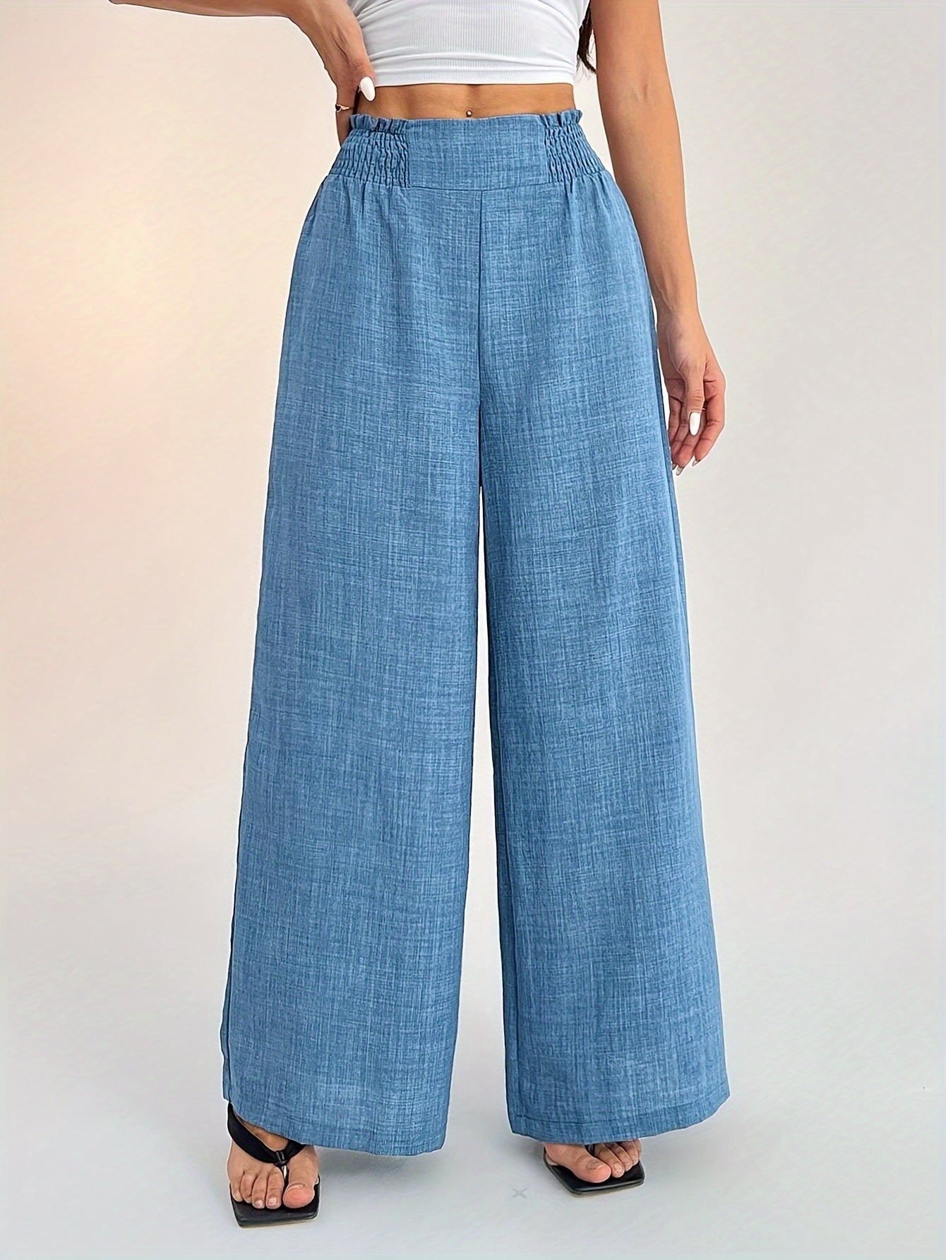 Women's Casual Denim Wide-Leg Pants