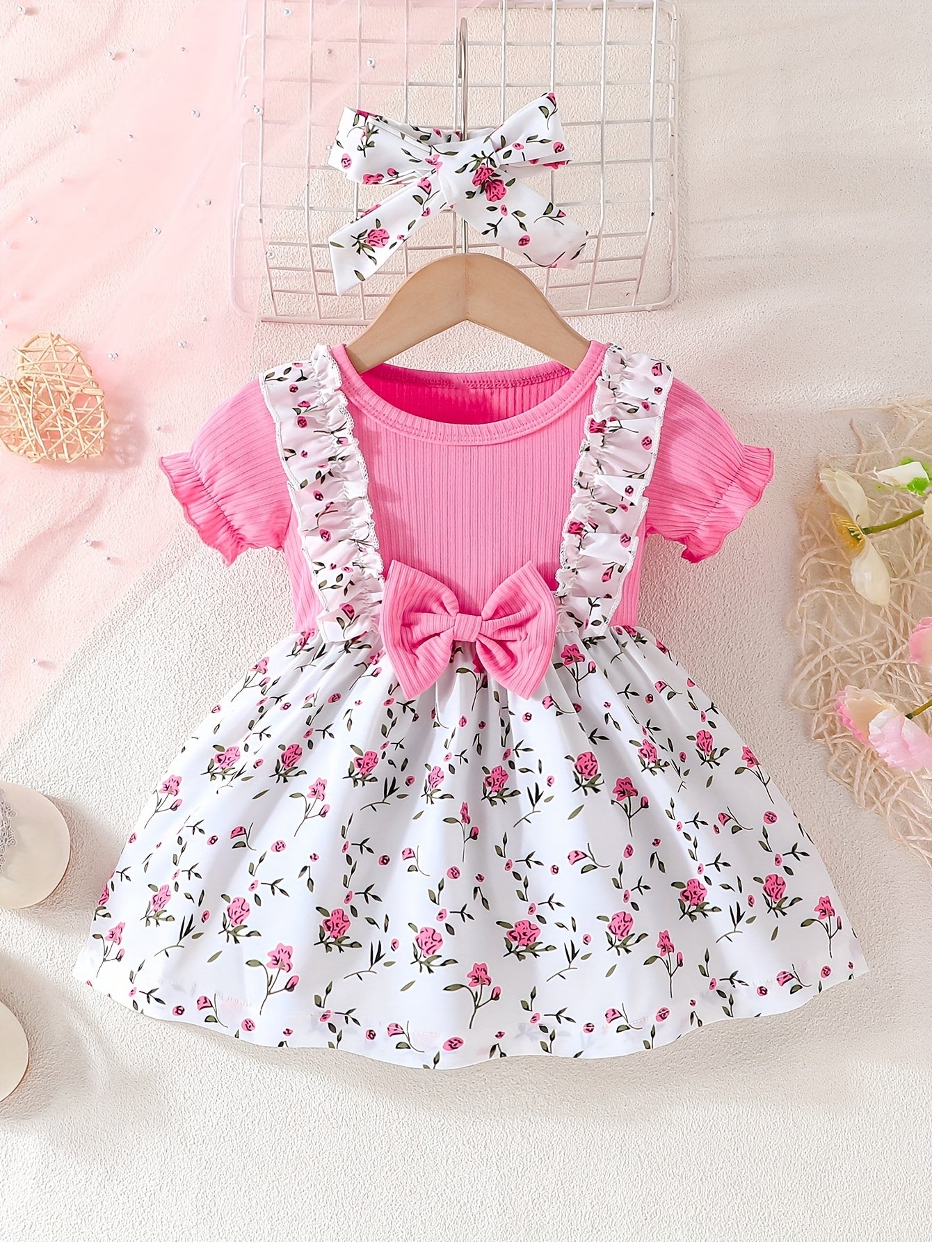 Lightweight Floral Print Summer Dress for Baby Girl