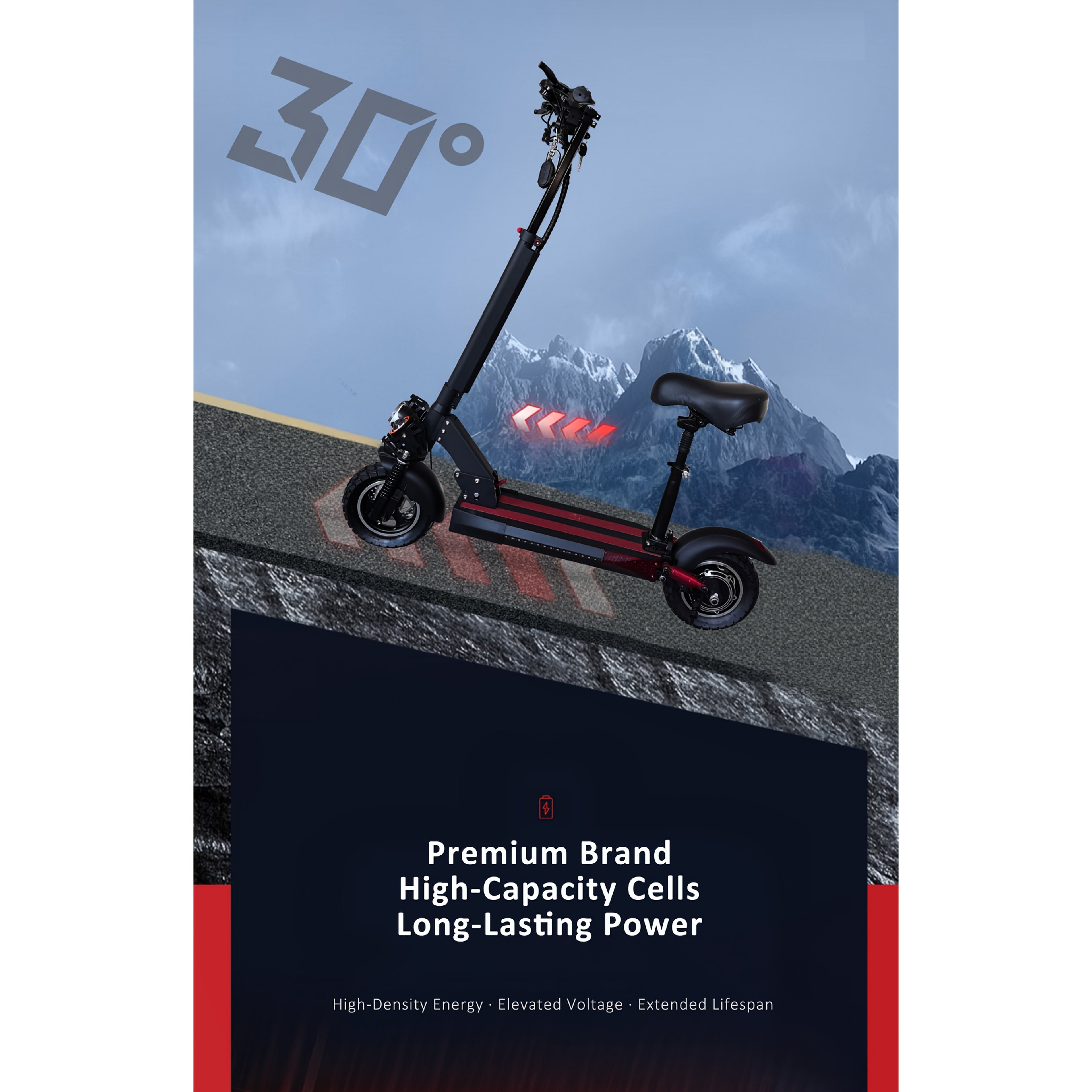 Bolin Electric Scooter, 800W Brushless Motor, 38KM Range, 45KM/H, Foldable with Seat