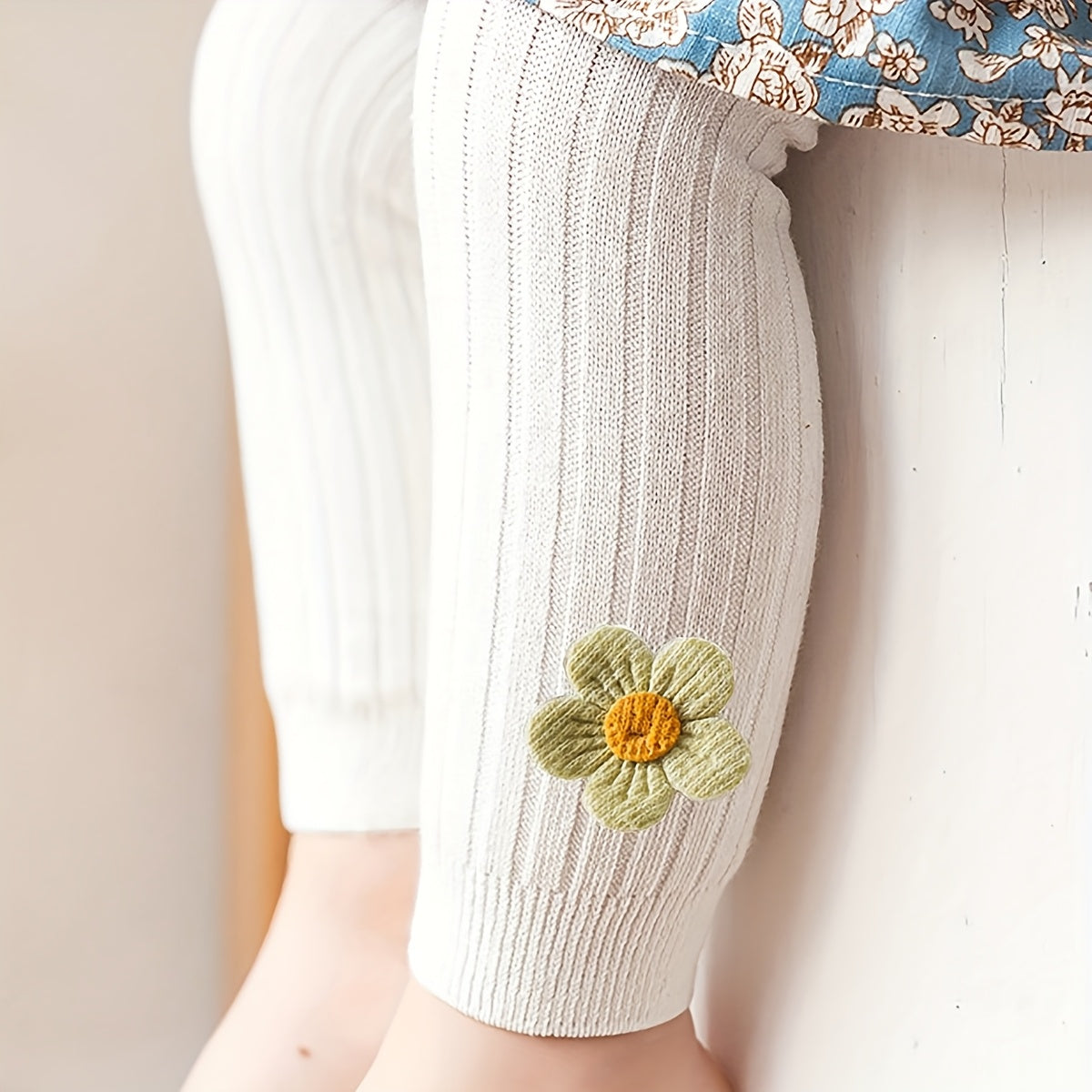 6pcs Girls' Stretchy Floral Leggings