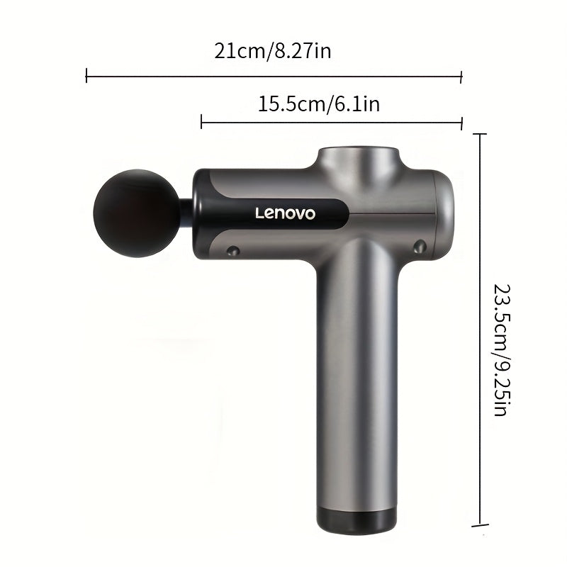 Lenovo Massage Gun - Quiet Percussion, 8 Heads, USB Rechargeable