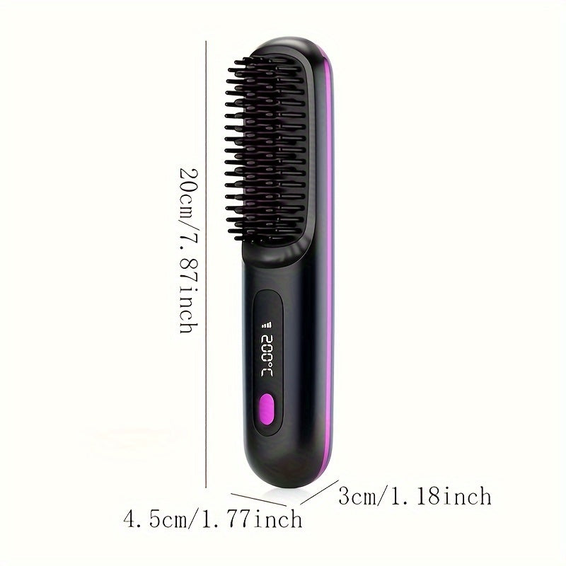 Portable cordless straight hair comb, rapid heating