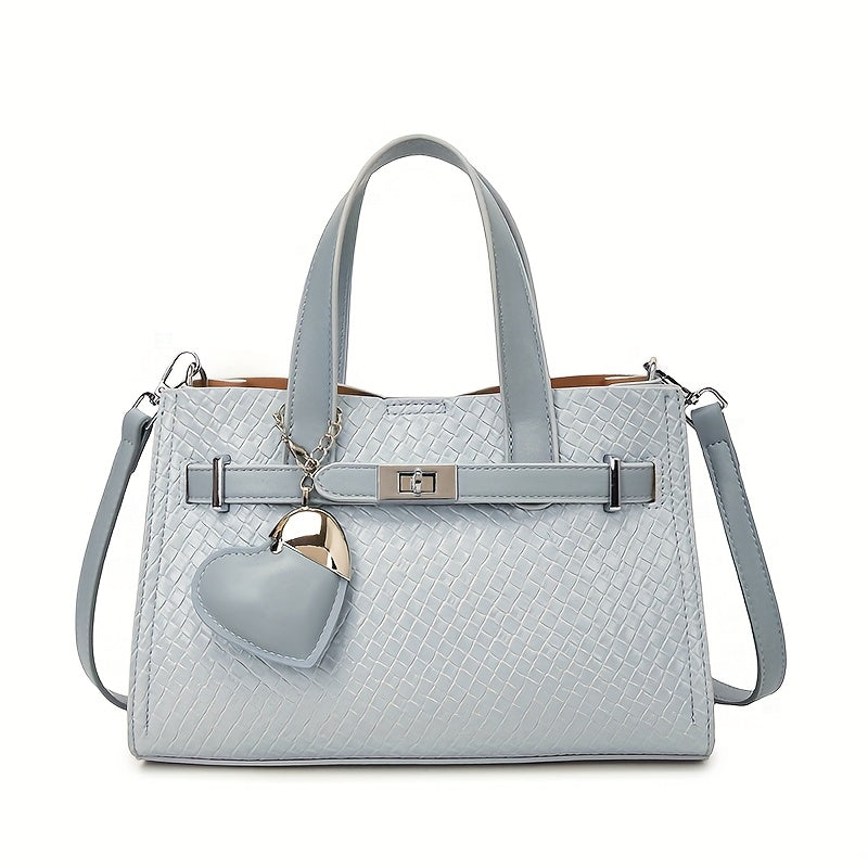 1pc Women’s Shoulder Bag with Woven Ripples