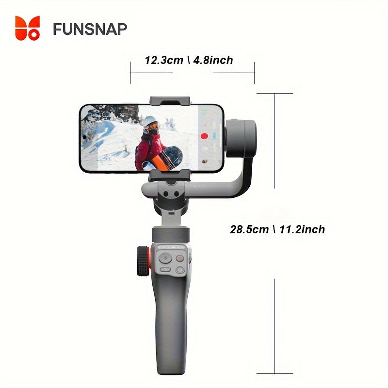 Funsnap Capture 5 Combo Kit 3-axis Smartphone Gimbal Stabilizer LCD Display 360° Rotatable