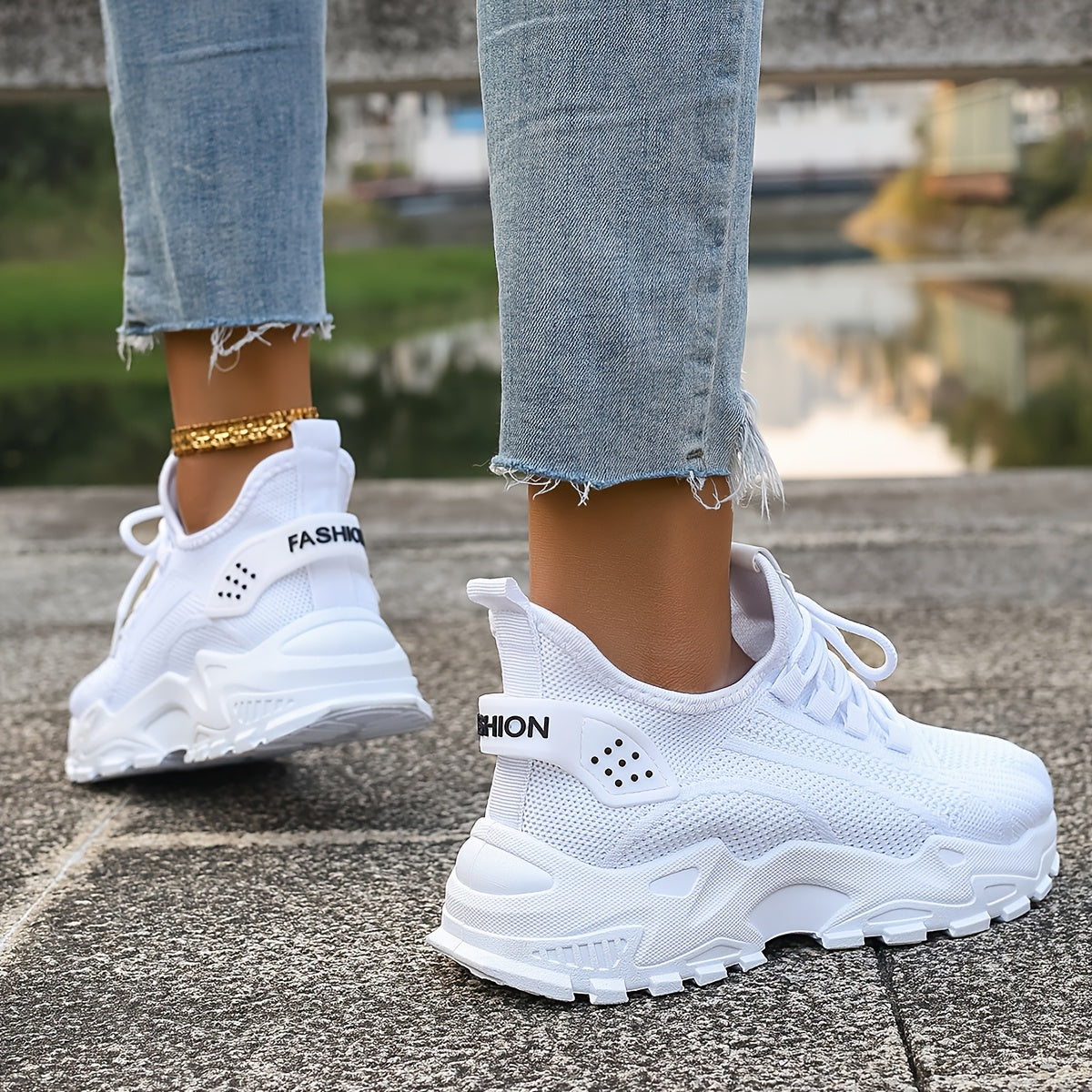 Plus Size Women's Lightweight Breathable Fabric Casual Sneakers - Stability Support Soft PU Sole, Vibrant Red All-Season Walking Shoes for