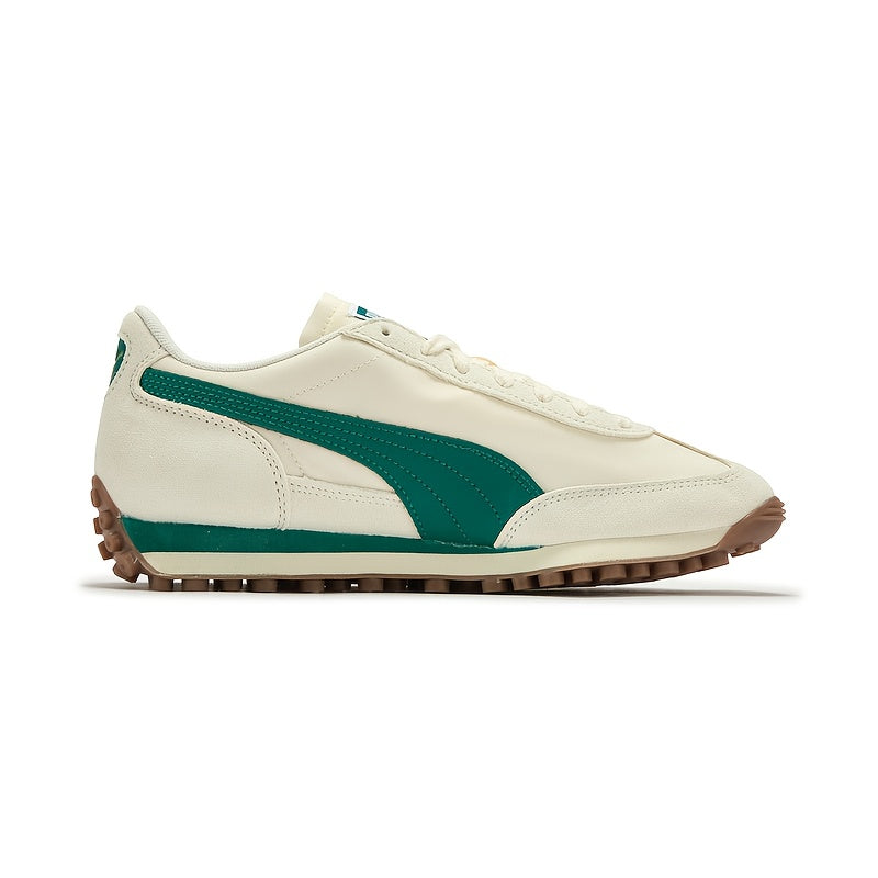 PUMA Original Genuine Shoes - Lightweight All-Season Sneakers with Cushioned Rubber Sole, Beige/ & Green Accents