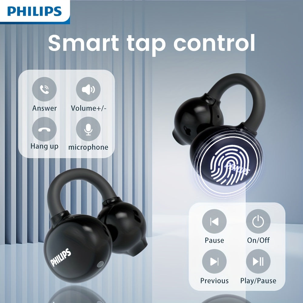 Philips TWS Wireless Earbuds with Touch Control, Open-Back Design, HD Sound & Noise Cancellation