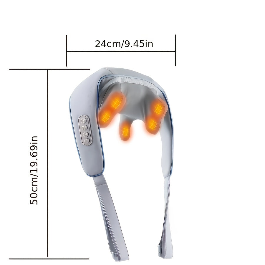 Wireless Portable Neck & Shoulder Massager with Heat Relax