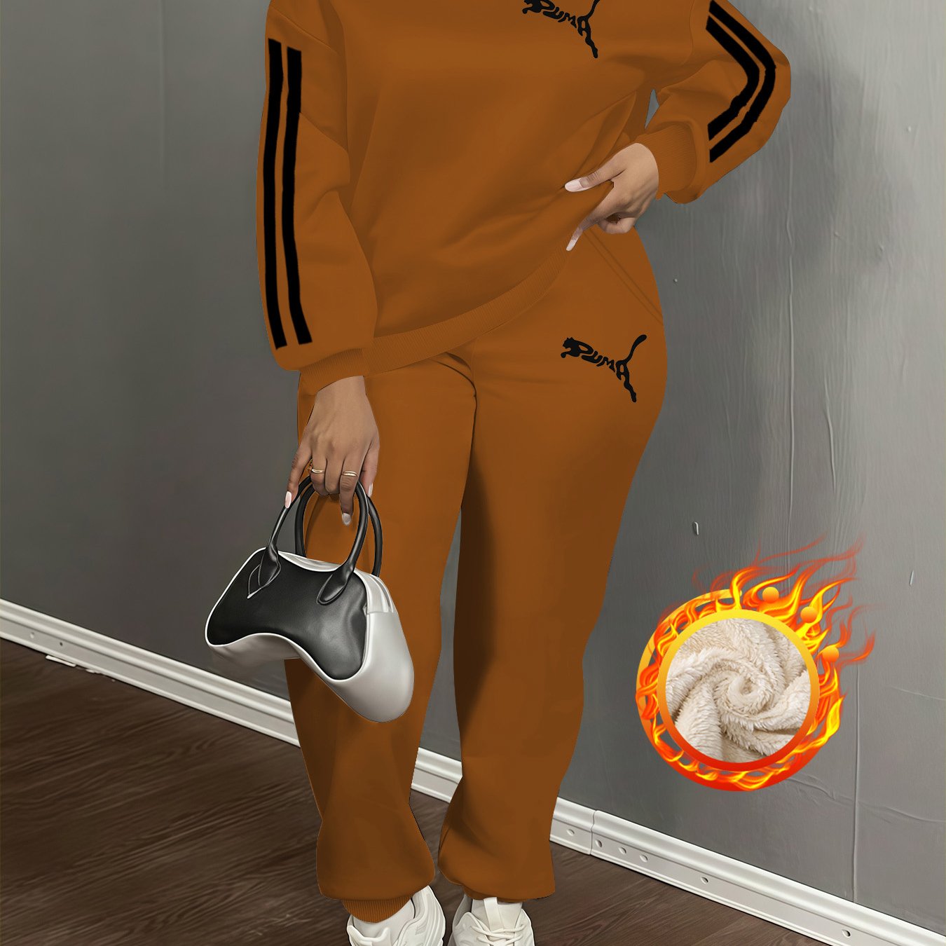 European and American Autumn-Winter Casual Women's Leopard Print