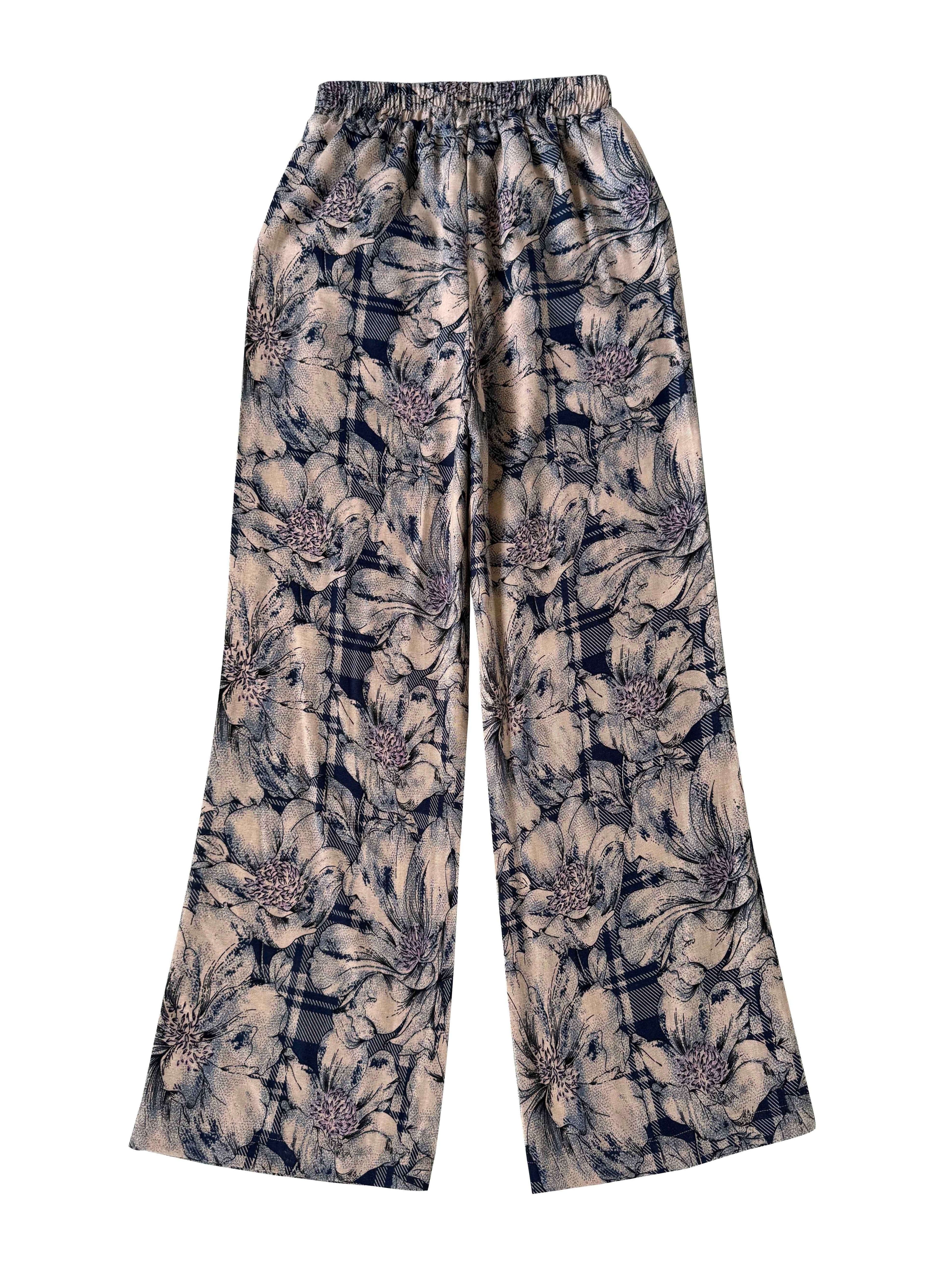 Women's Floral Print Cotton Wide Leg Pants