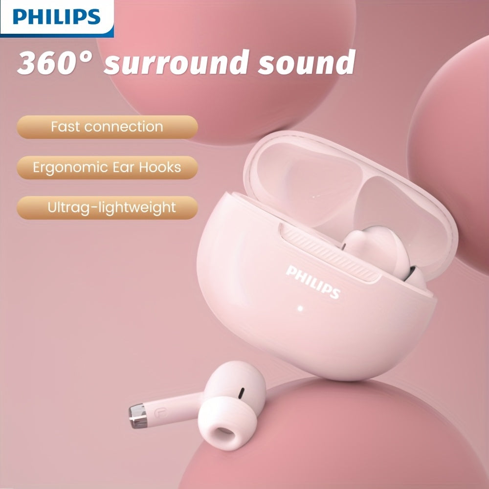 PHILIPS TAT2020 Earbuds Super endurance Headphones, Smooth curve border, Sophisticated and trendy, 320mAh Charging case