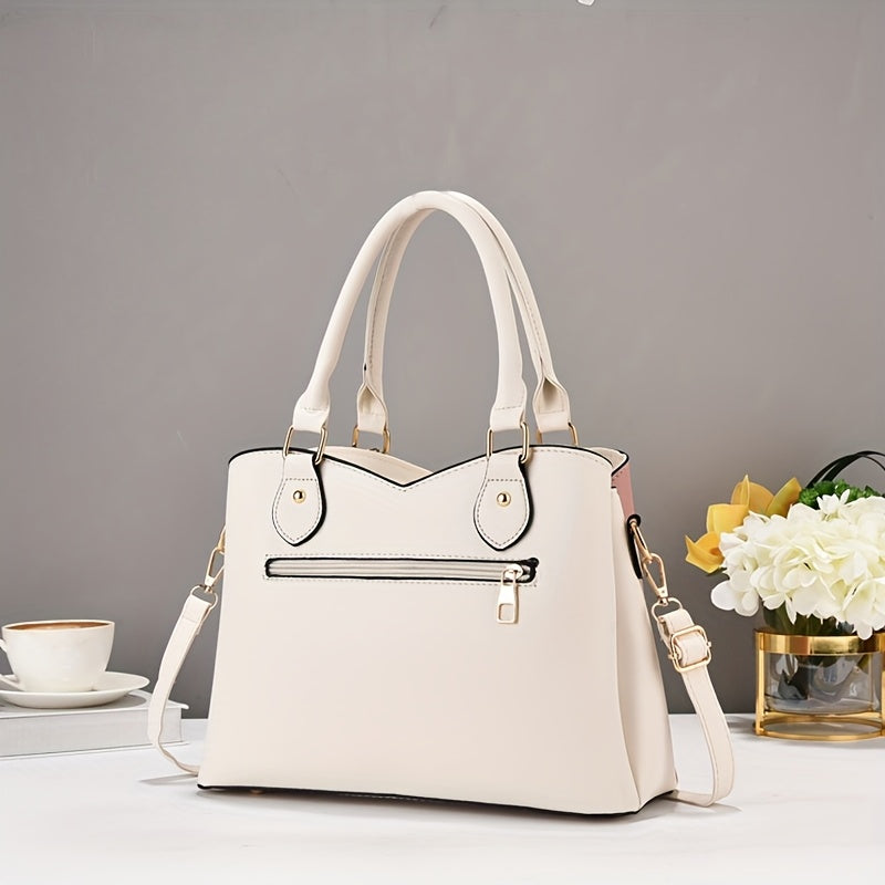 Casual Geometric Two-Tone Large Capacity Bag for Women