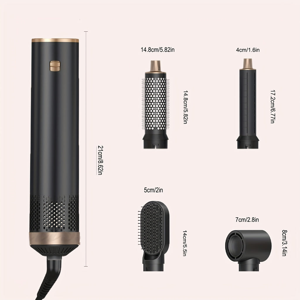 5-in-1 Hair Dryer Brush & Styler, Hot Air Brush, Left & Right Automatic