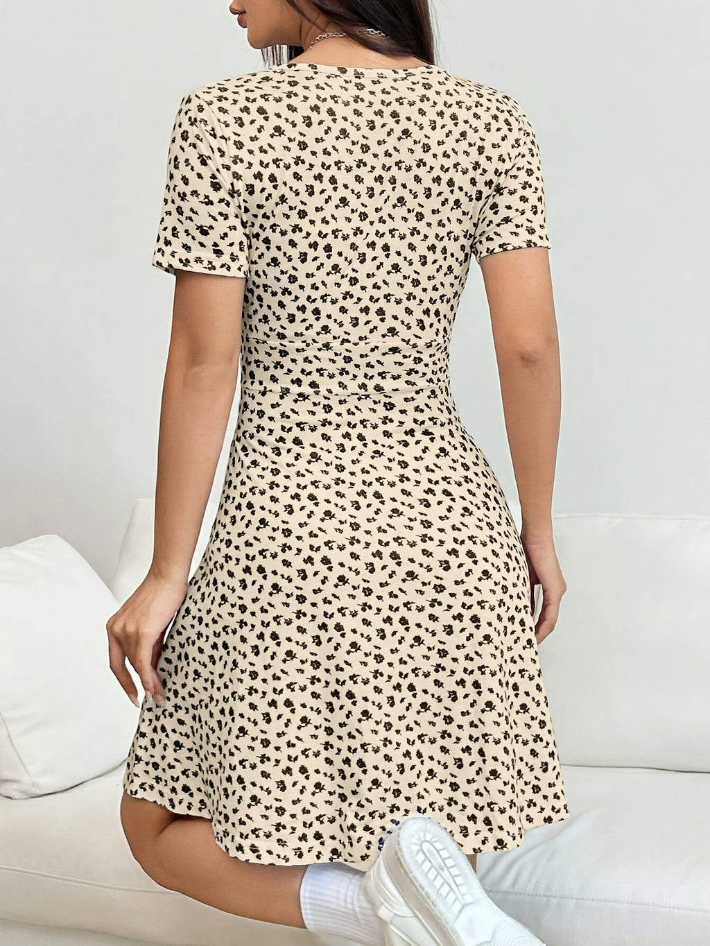 Leopard Print V-Neck Short Sleeve