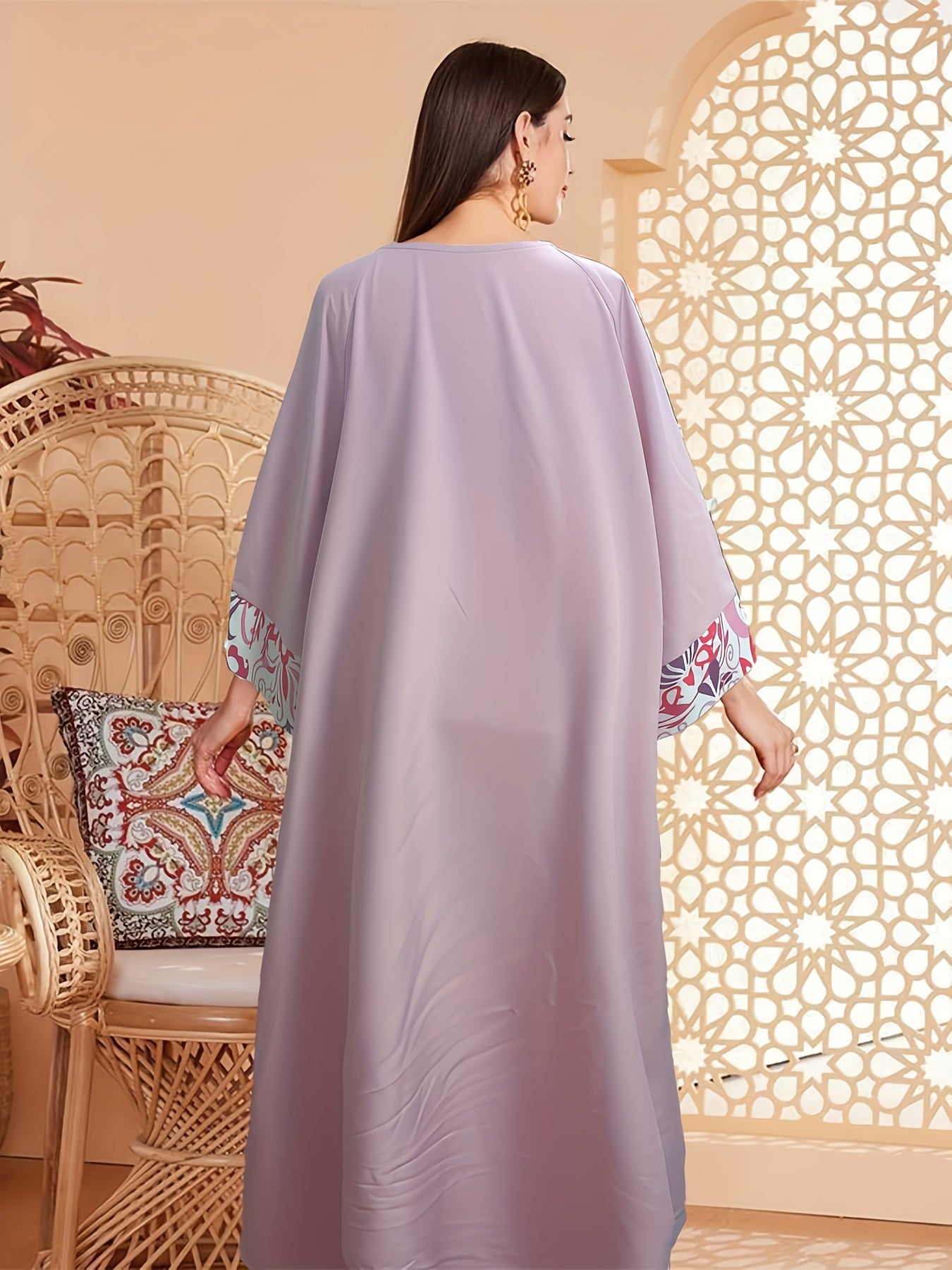 Middle East European and American Spring Summer Floral Print Dress