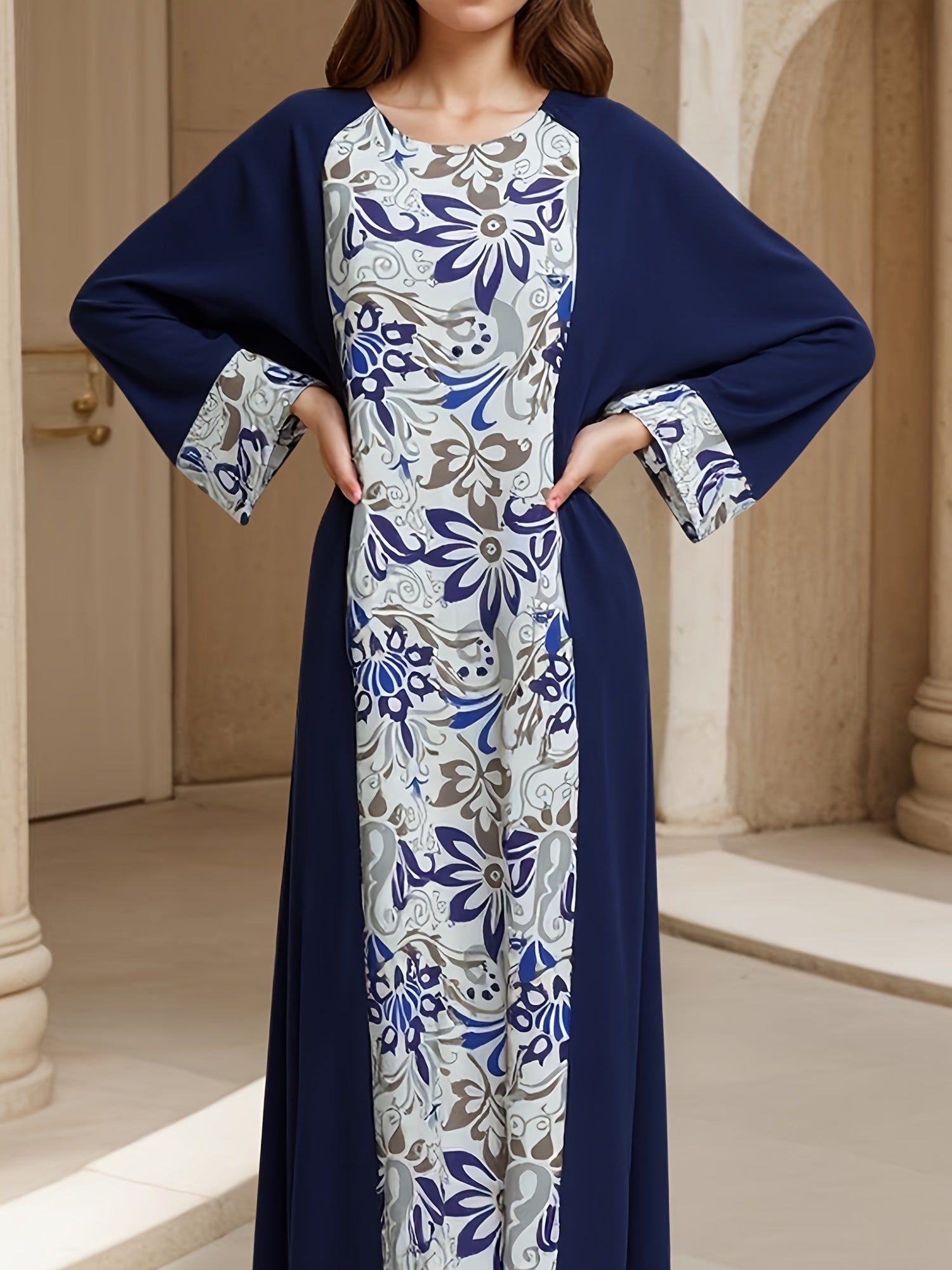 Middle East European and American Spring Summer Floral Print Dress