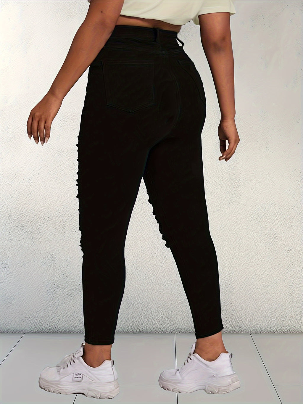 Women's High-Waisted Skinny Jeans - Stretchy Non-See-Through Leggings