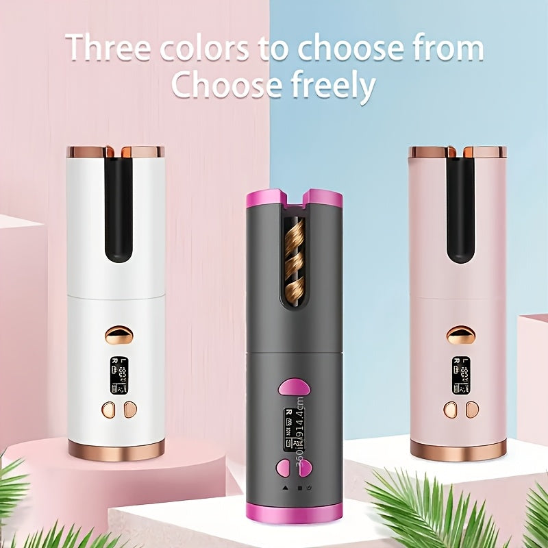 Effortless Cordless Hair Curler - USB Rechargeable, 6 Heating & Timer Settings