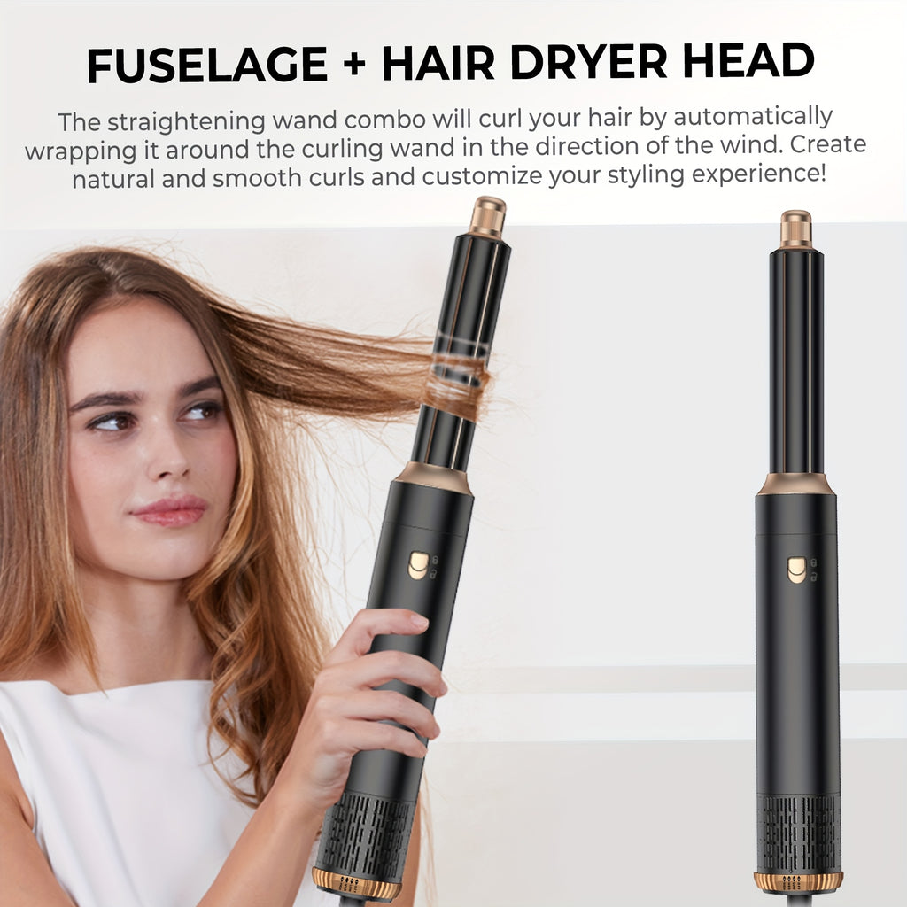 5-in-1 Hair Styler Dryer Brush - 60,000 RPM Ionic Technology, Auto-Reverse Curling