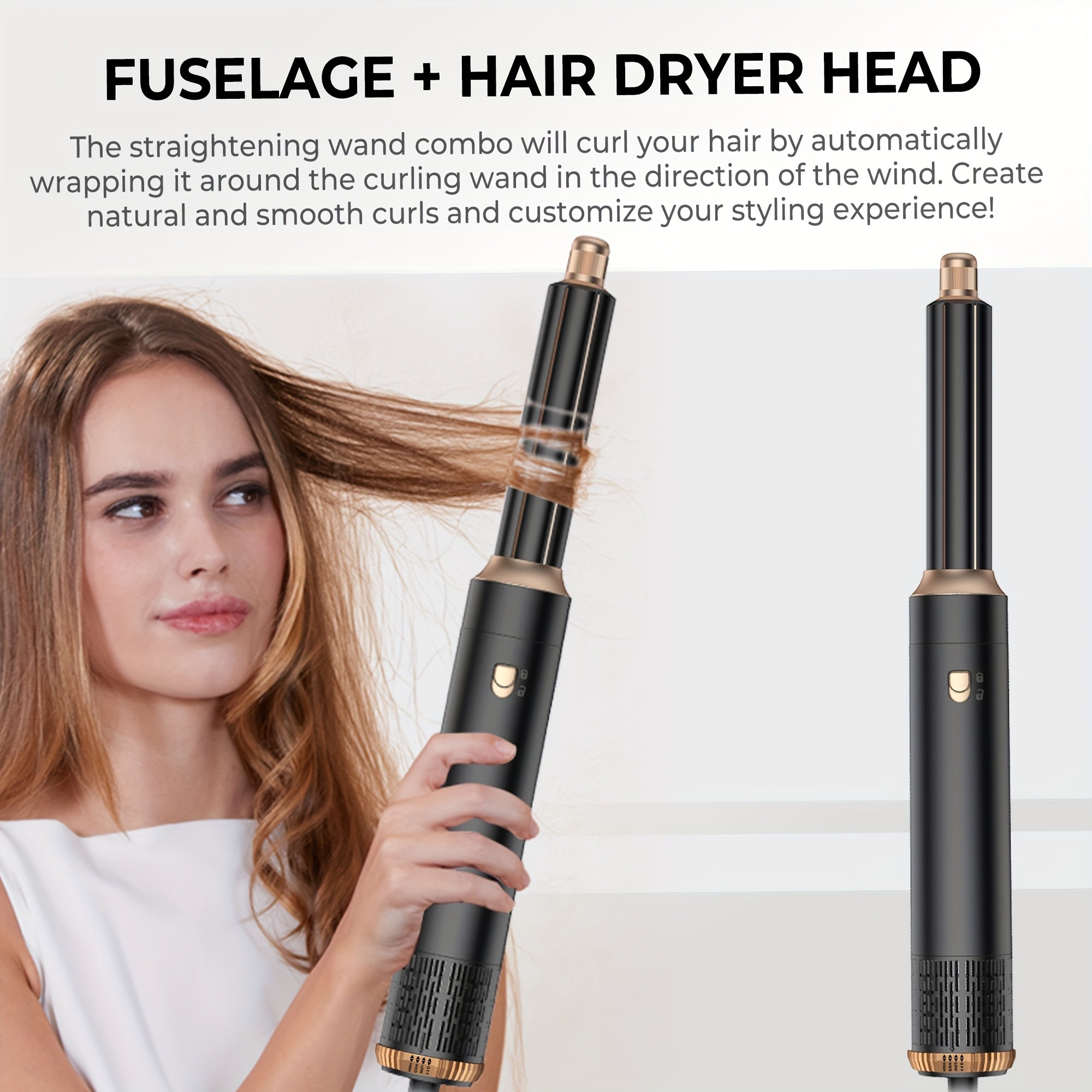 5-in-1 Hair Styler Dryer Brush - 60,000 RPM Ionic Technology, Auto-Reverse Curling