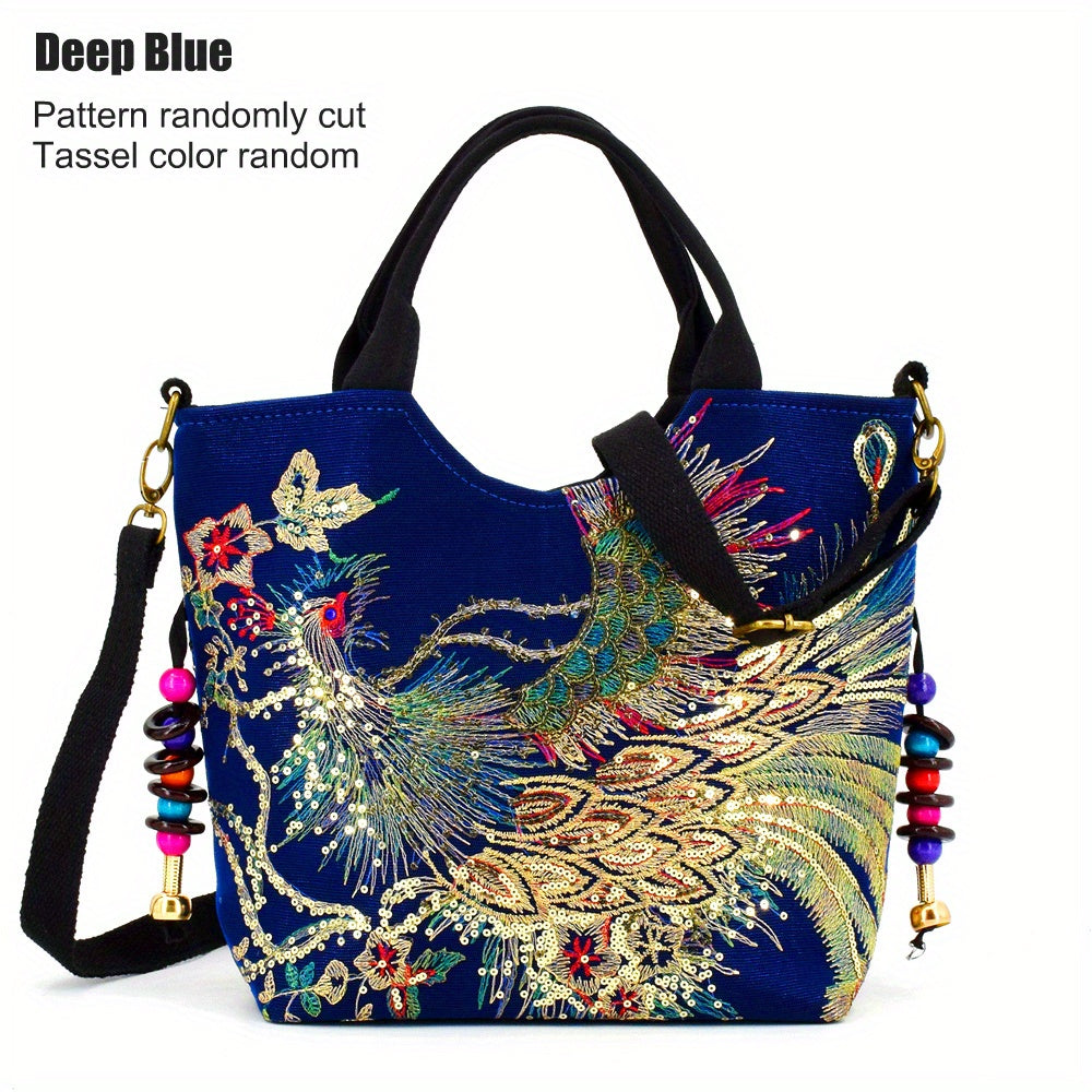Chic Women's Embroidered Satchel Purse
