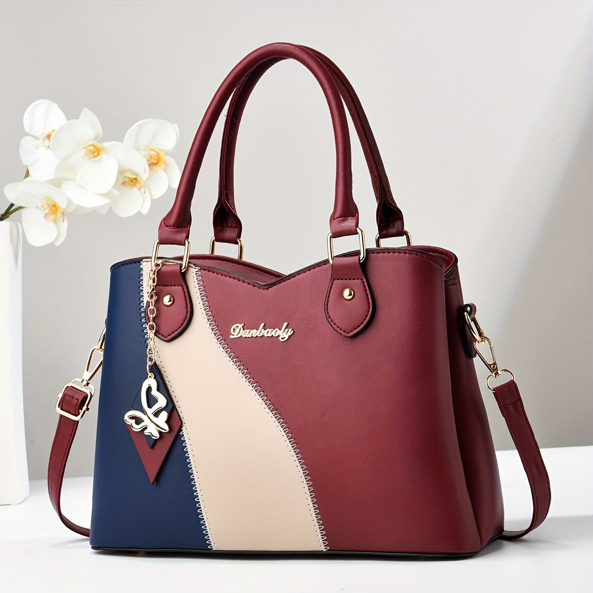 Casual Geometric Two-Tone Large Capacity Bag for Women