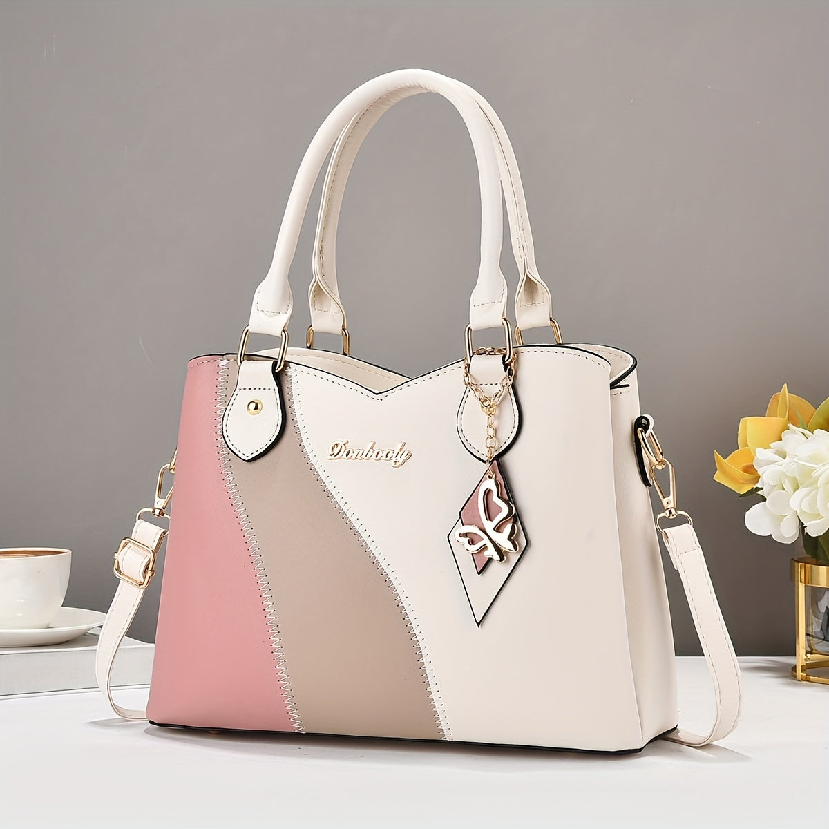Casual Geometric Two-Tone Large Capacity Bag for Women