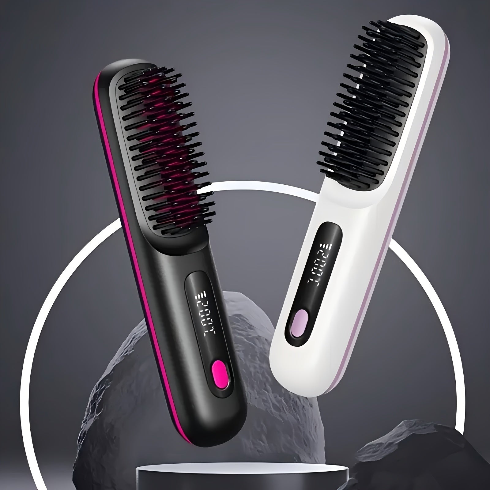 Wireless Straightener Brush, 30W Ceramic, 3 Temperature Settings