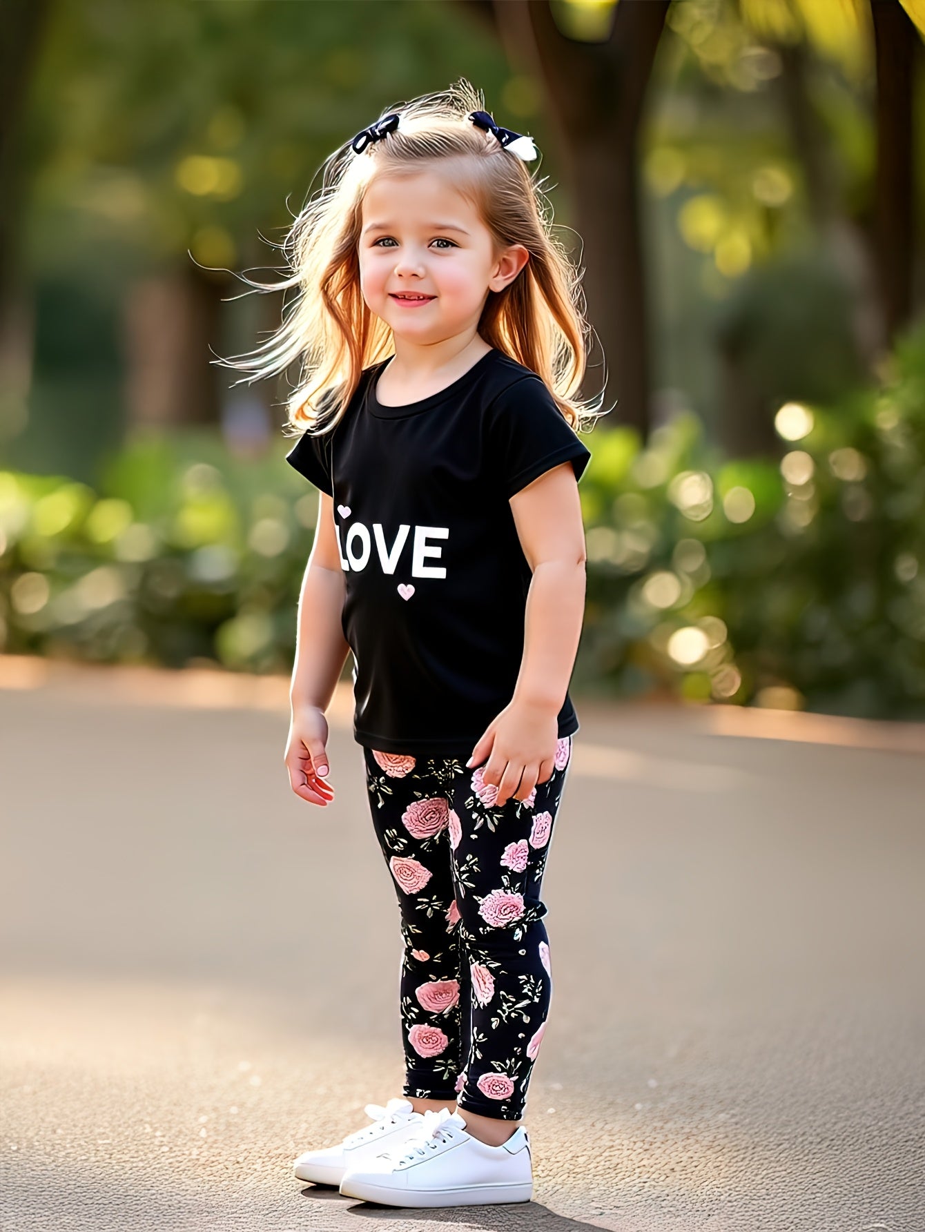 2pcs Simple Summer Girls Fashion Outfit