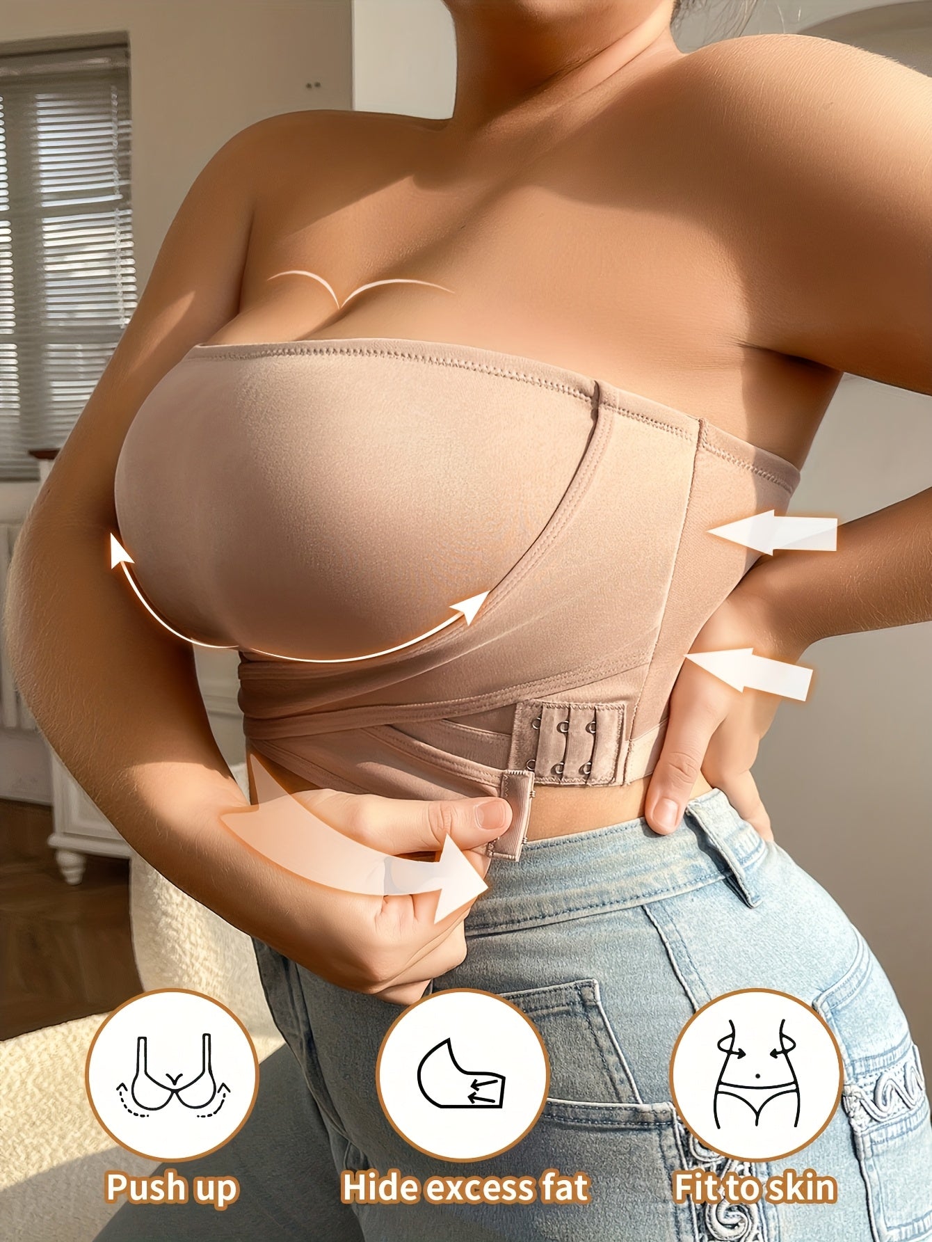 Seamless Strapless Bandeau Bra for Women
