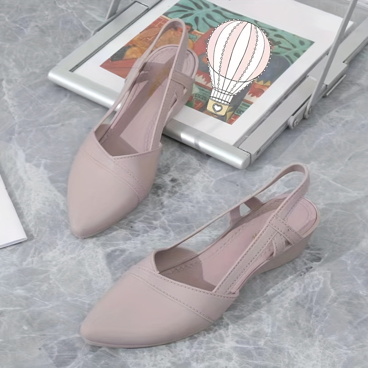Casual Pointed Toe Lace-up Shoes, Plastic Jelly Work Shoes with Soft Sole