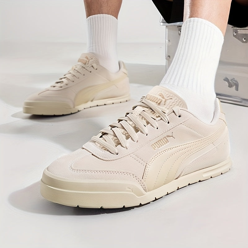 Women's Beige/P PUMA Super Turino Sneakers - Lightweight Cushioned Shoes with Synthetic Leather-like Upper