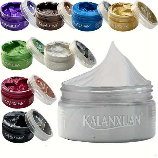 One-time color hair mud wax 9-color full hair mud milk ash grandpa white hair batik cream chocolate Silvery white.
