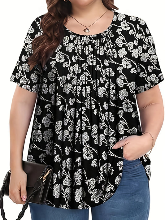 Loose-Fitting Round-Neck Casual T-Shirts Plus Size Fashion