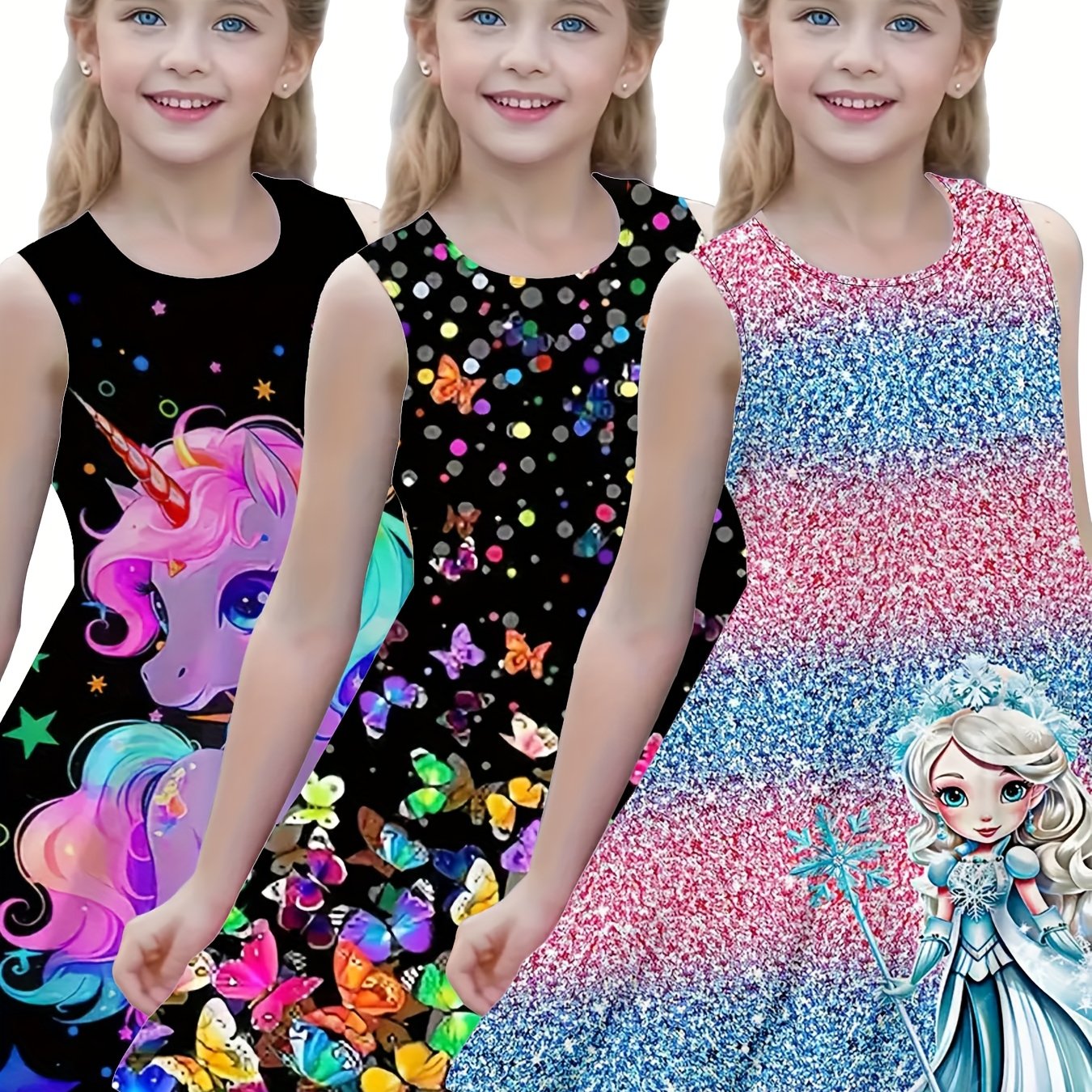 3pcs Summer Casual Dress for Girls