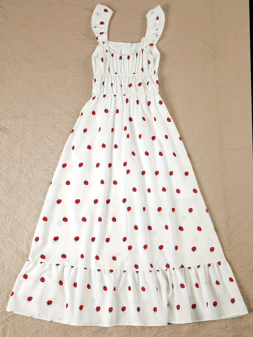 Strawberry Print Sleeveless Dress