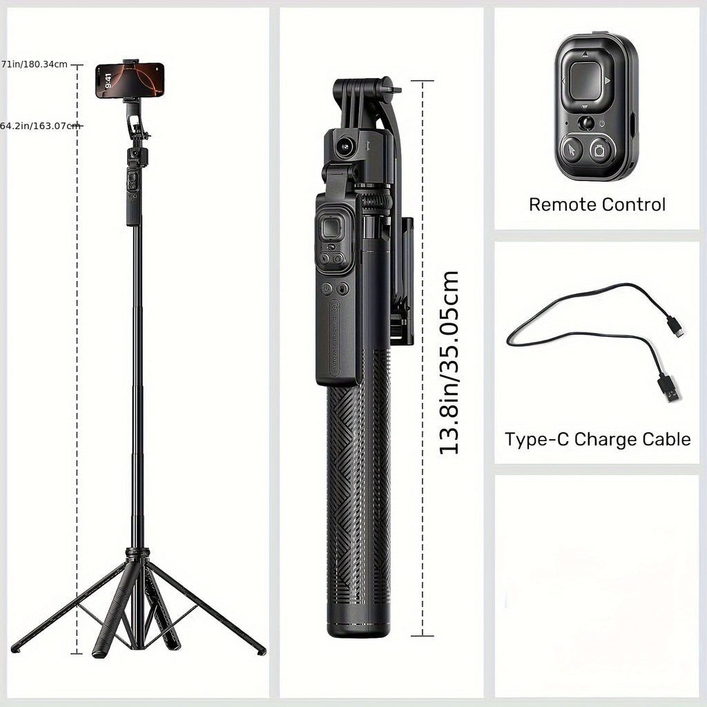 Auto Face Tracking Tripod 360° Rotation, Extendable