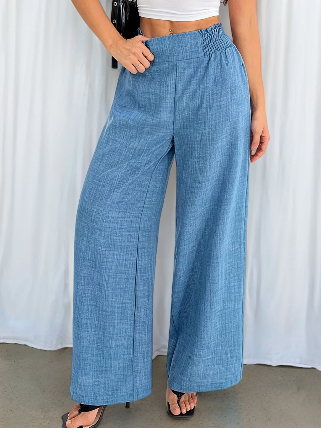 Women's Casual Denim Wide-Leg Pants