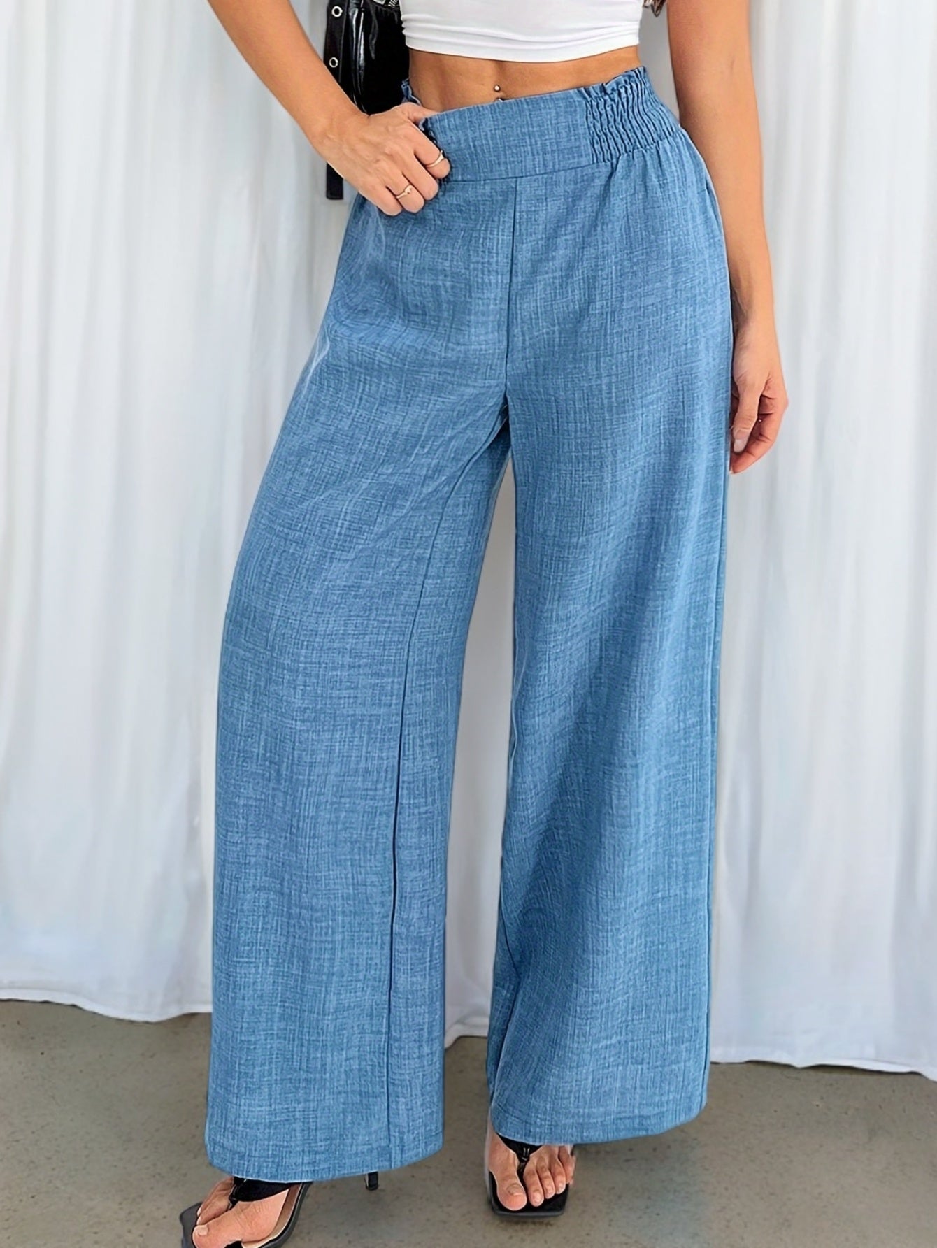 Women's Casual Denim Wide-Leg Pants