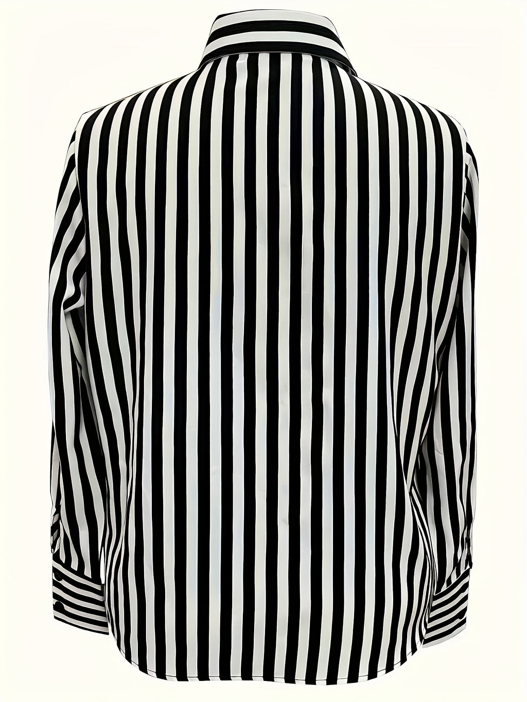 Women's Striped Button-Up Shirt Long Sleeve
