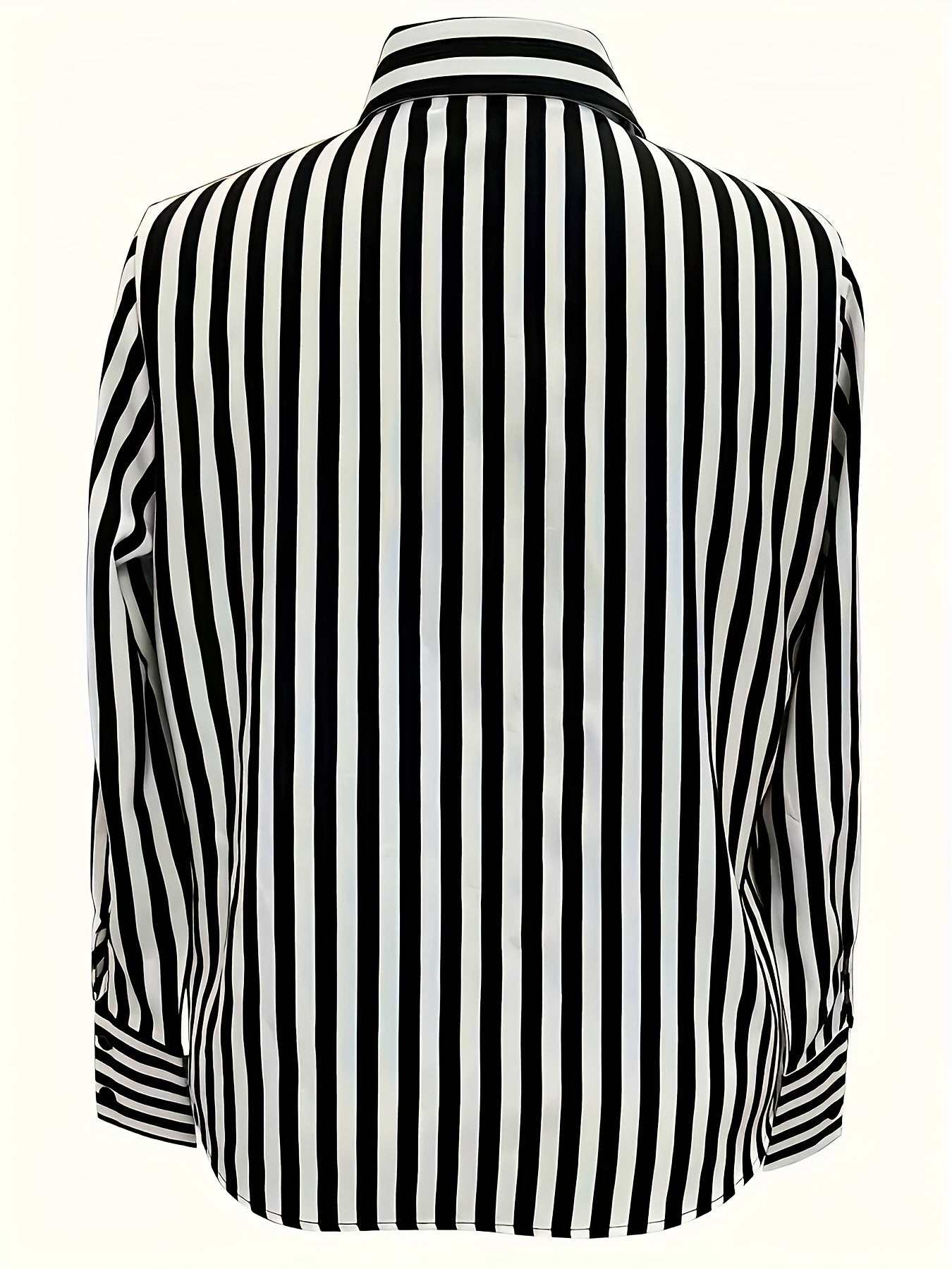 Women's Striped Button-Up Shirt Long Sleeve