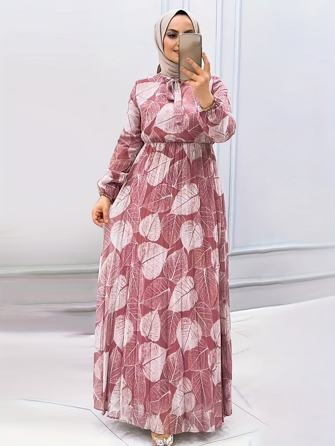 Print Women's Middle Eastern Muslim Dress