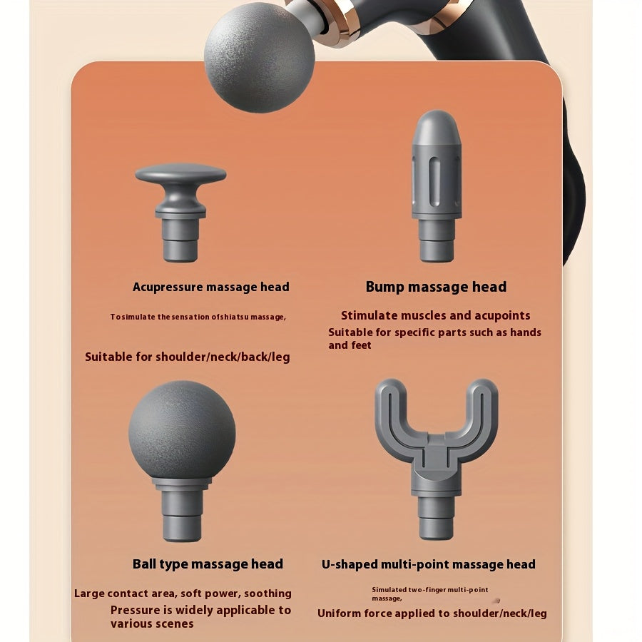 U-shaped Electric Percussion Gun with Four Massage Heads