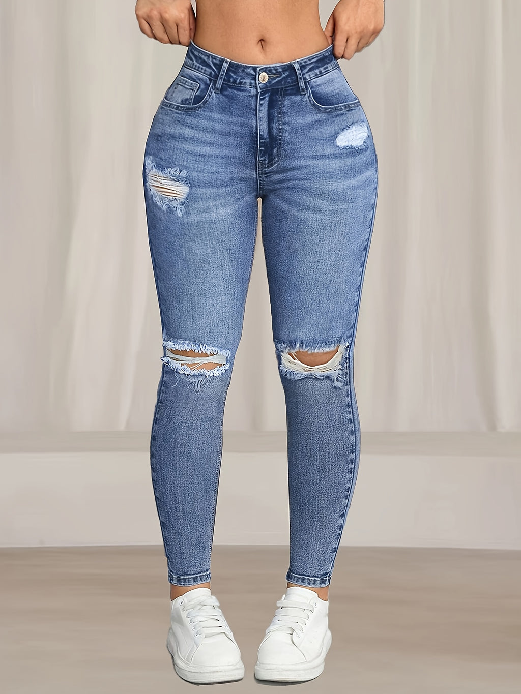 Elegant High Waist Skinny Jeans