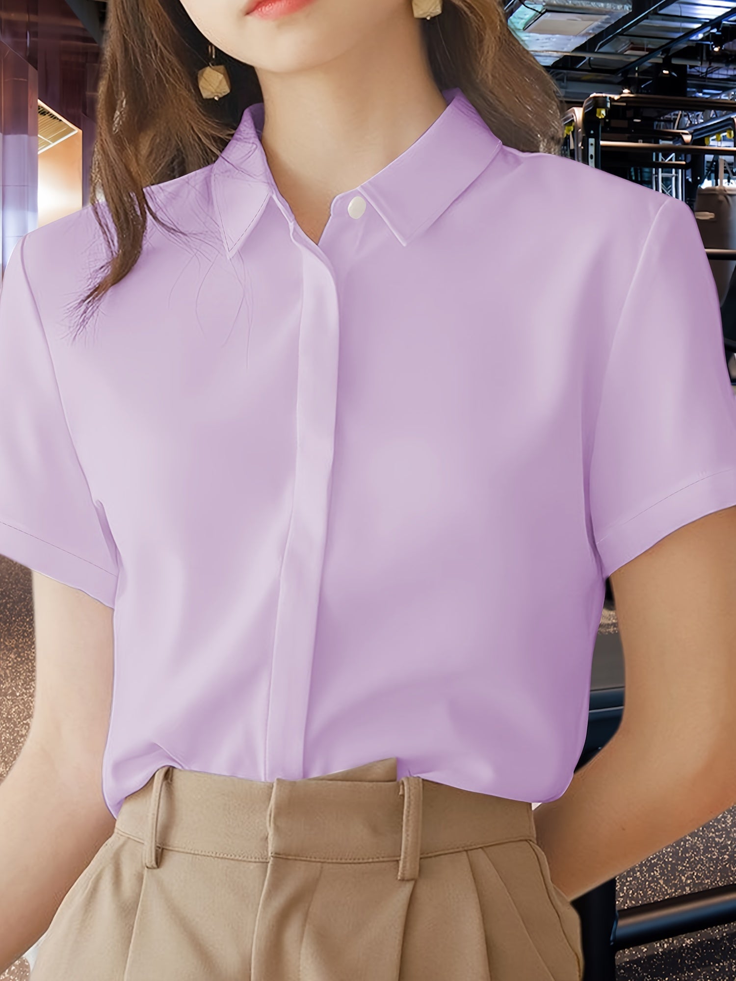 Women's Classic Short Sleeve Shirt, Versatile Design