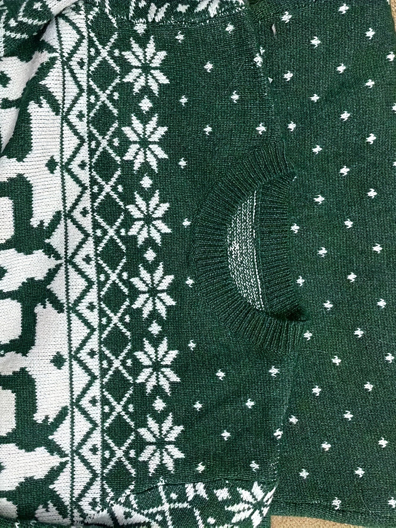 Women'S Christmas Reindeer Print Sweater Dress - Long Sleeve, Round Neck, Ribbed Texture